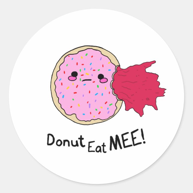 Adesivo Redondo Kawaii Jam Donut Coma Me (Frente)
