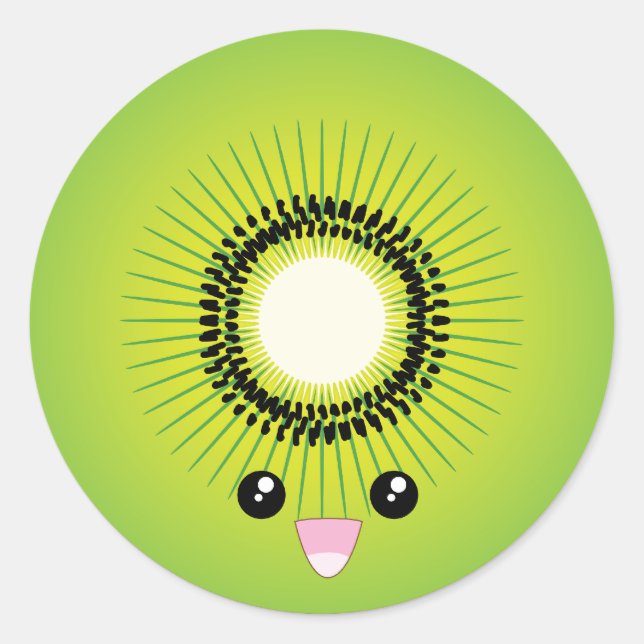 Adesivo Redondo Kawaii Kiwi (Frente)