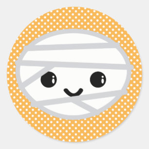 Adesivo Redondo Kawaii Mummy Stickers