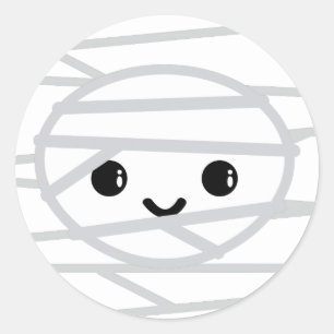 Adesivo Redondo Kawaii Mummy Stickers