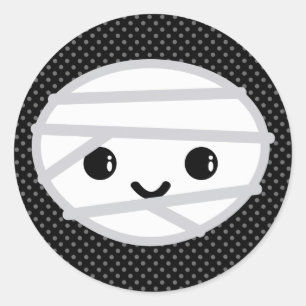 Adesivo Redondo Kawaii Mummy Stickers