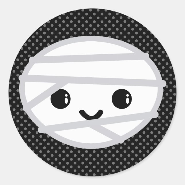 Adesivo Redondo Kawaii Mummy Stickers (Frente)