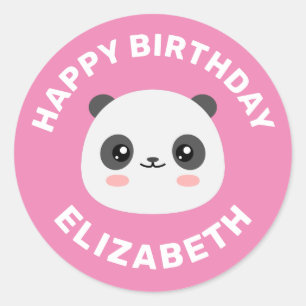 Adesivo Redondo Kawaii Panda
