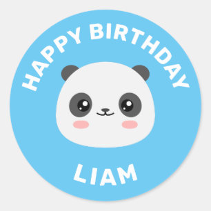 Adesivo Redondo Kawaii Panda