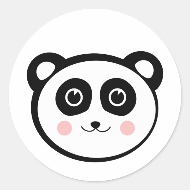 Adesivo Redondo Kawaii Panda (Frente)