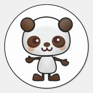Adesivo Redondo Kawaii Panda Bear_GC - Sticker