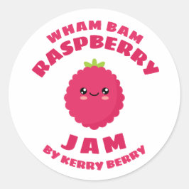 Adesivo Redondo Kawaii Raspberry Jam