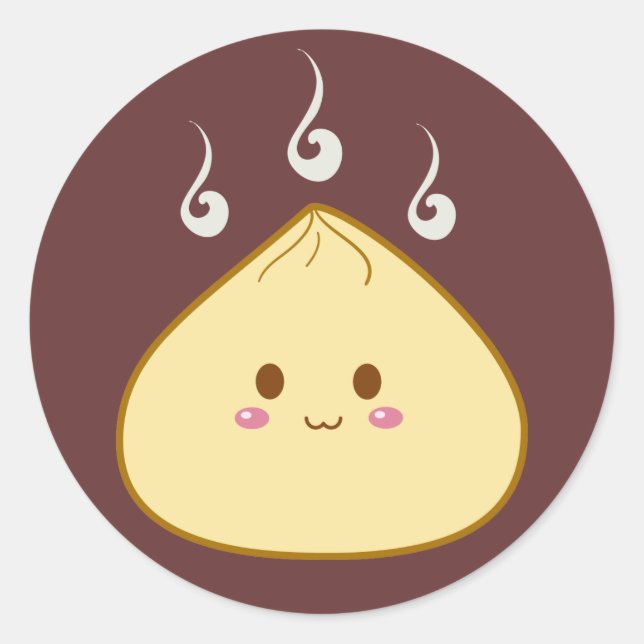 Adesivo Redondo Kawaii "SioPao" Meatbun (Frente)