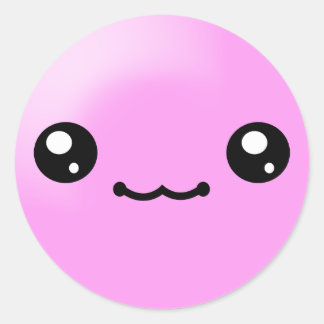 Adesivo Redondo Kawaii Sugar Pontos Goma de Bolha Goma de Rosto Fe
