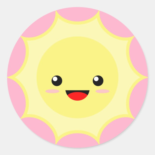 Adesivo Redondo Kawaii Sun (Frente)