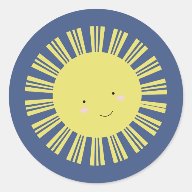 Adesivo Redondo Kawaii Sunshine Doces Autocolantes Personalizados (Frente)