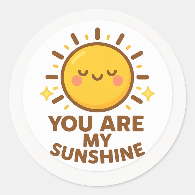 Adesivo Redondo Kawaii Sunshine Sticker (Frente)