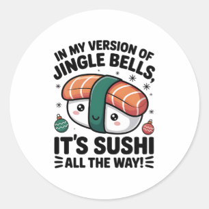 Adesivo Redondo Kawaii Sushi o Ano Todo