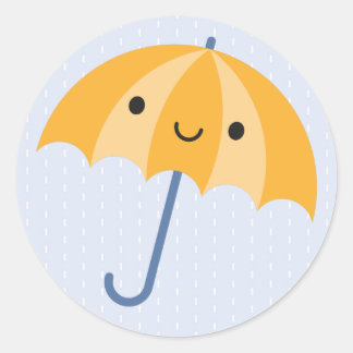 Adesivo Redondo Kawaii Umbrellas