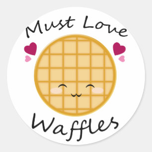 Adesivo Redondo Kawaii Waffle