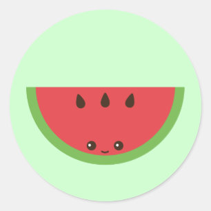 Adesivo Redondo Kawaii Watermelon