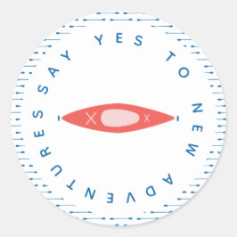 Adesivo Redondo Kayak Adventure