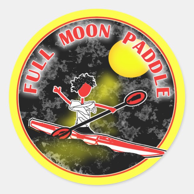 Adesivo Redondo Kayak Full Moon Paddle (Frente)
