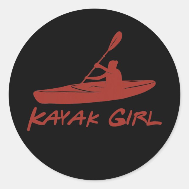 Adesivo Redondo Kayak Girl kayak acessórios mulheres Kayaking (Frente)
