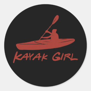 Adesivo Redondo Kayak Girl kayak acessórios mulheres Kayaking