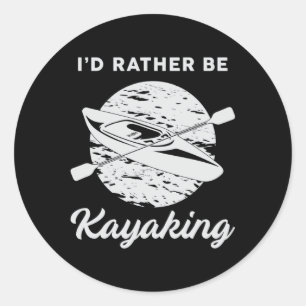 Adesivo Redondo Kayak Kayaking Canoeing Canoagem Paddle Funny Gift