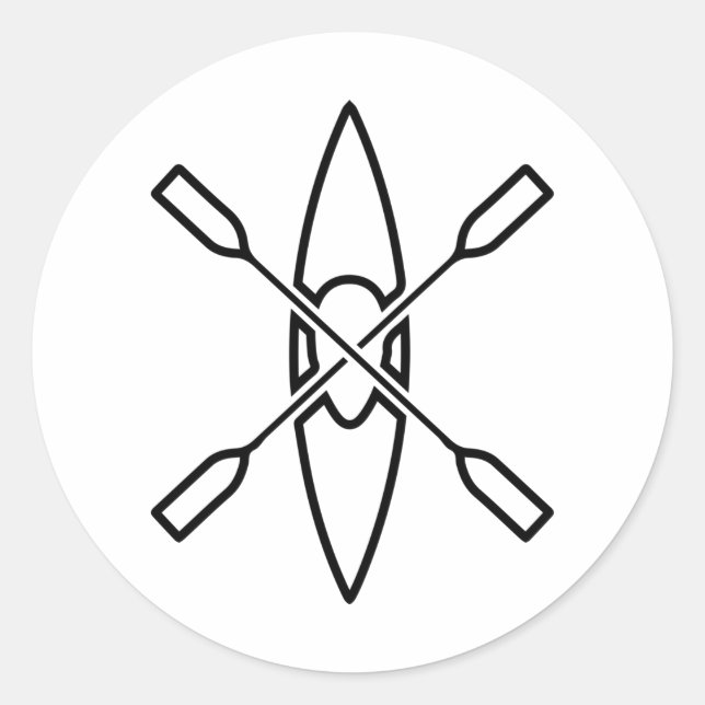 Adesivo Redondo KAYAK PADDLES Kayaking Outfit Canoeiro Gear Kayake (Frente)