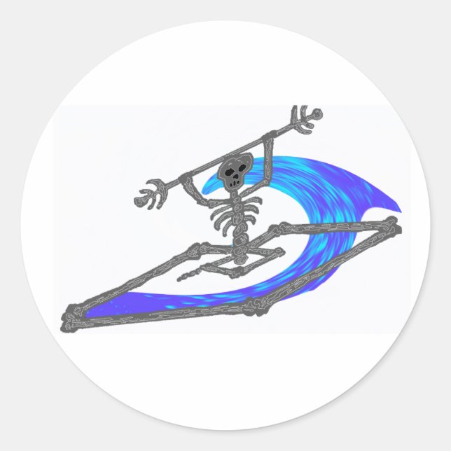 Adesivo Redondo Kayak Wavey Bones (Frente)