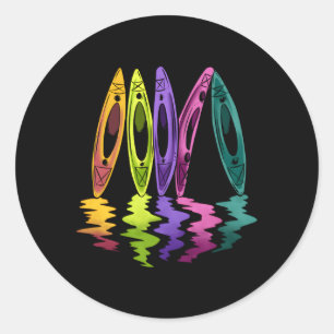 Adesivo Redondo Kayaking Barco Kayak