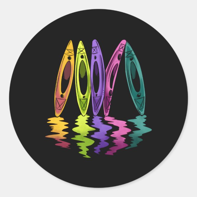 Adesivo Redondo Kayaking Barco Kayak (Frente)