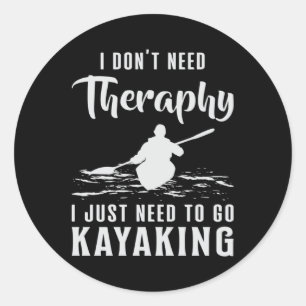 Adesivo Redondo Kayaking Canoe Kayak Canoagem Terapia Engraçada P
