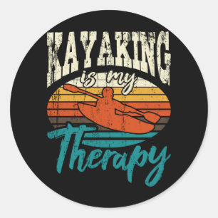 Adesivo Redondo Kayaking É Minha Terapia Engraçada Kayaking Kaya