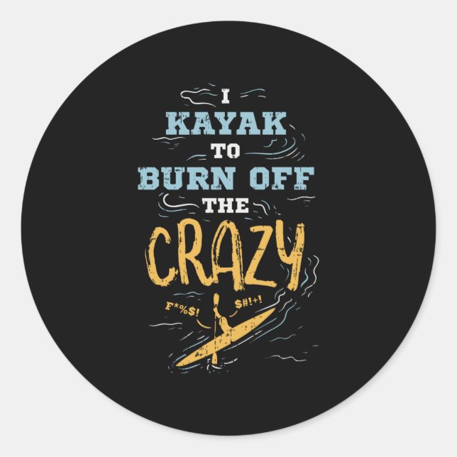 Adesivo Redondo Kayaking Kayaker (Frente)