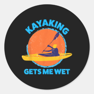 Adesivo Redondo Kayaking me diverte com humor no Natal Kayak