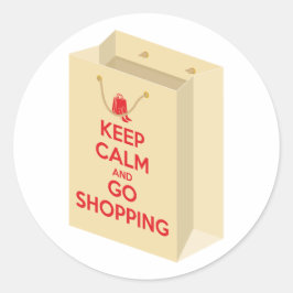Adesivo Redondo Keep Calm and Go Shopping (bag1)