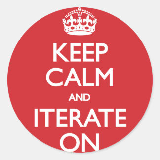 Adesivo Redondo Keep calm and iterate on