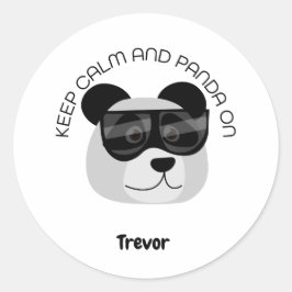 Adesivo Redondo Keep Calm and Panda On