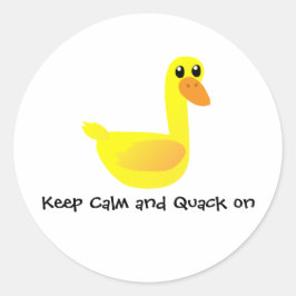 Adesivo Redondo Keep Calm and Quack on Duck Humor