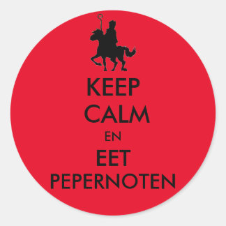 Adesivo Redondo Keep Calm en Eet Pepernoten Sticker