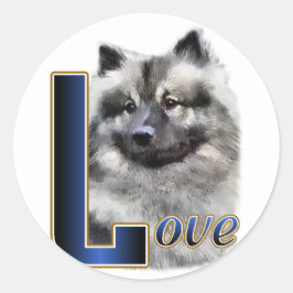 Adesivo Redondo Keeshond Art Gifts