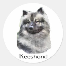 Adesivo Redondo Keeshond Art Gifts