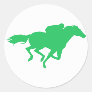 Adesivo Redondo Kelly Green Horse Racing