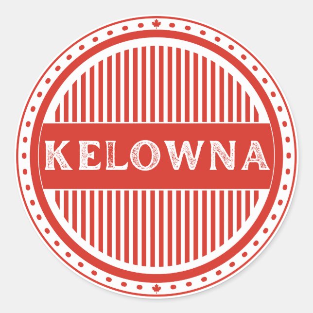 Adesivo Redondo Kelowna City Pride Emblem – Canadian Identity (Frente)