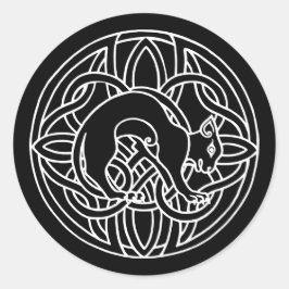Adesivo Redondo Keltisches Tribal Magische Katze