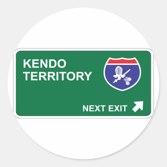 Adesivo Redondo Kendo Próxima Saída (Frente)