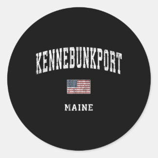 Adesivo Redondo Kennebunkport Maine Me Flag Sports Americano