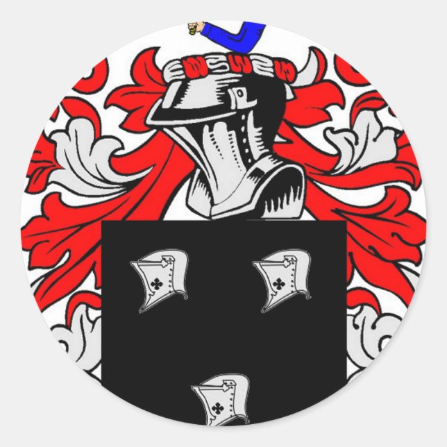 Adesivo Redondo Kennedy (Irlandês) Casaco de Armas (Frente)