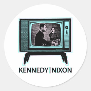 Adesivo Redondo Kennedy Nixon 1960 TV Debate