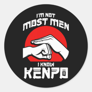 Adesivo Redondo Kenpo, Autodefesa agressiva, Karate Artes Marciais