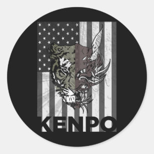 Adesivo Redondo Kenpo Karate Artes Marciais Mulheres de Bandeira A