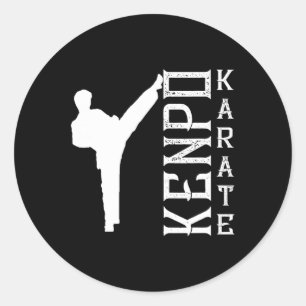 Adesivo Redondo Kenpo Karate Japão Defensor Fighter Coach Martial